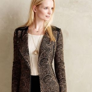 Anthro Tracy Reese Jura Leather Moto Jacket Size 8